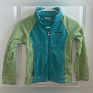 Columbia Sz 7/8 Two-Tone Green & Teal Fleece Jacket